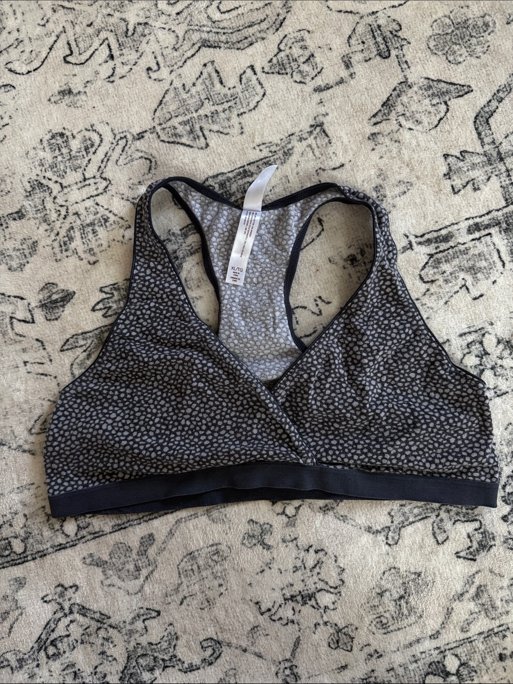 Gilligan & O'Malley Charcoal Dot Racerback Nursing Bra